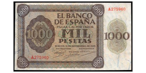 ESTADO ESPAÑOL 1000 PESETAS 1936