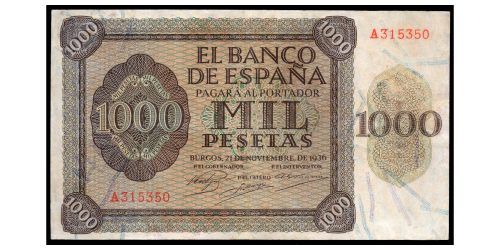 ESTADO ESPAÑOL 1000 PESETAS 1936
