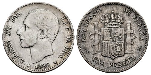 ALFONSO XII  1 PESETA 1883