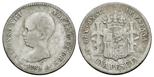 ALFONSO XIII  1 PESETA 1889