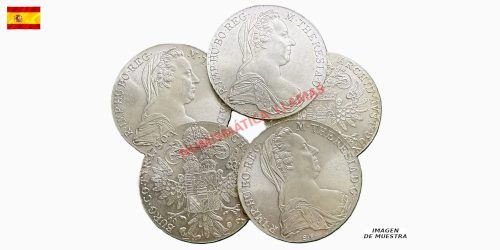 LOTE INVERSION: 5 MONEDAS DE 1 THALER AUSTRIA 1780 (R.O.)