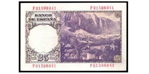 Alternative view of ESTADO ESPAÑOL 25 PESETAS 1946 FLOREZ ESTRADA