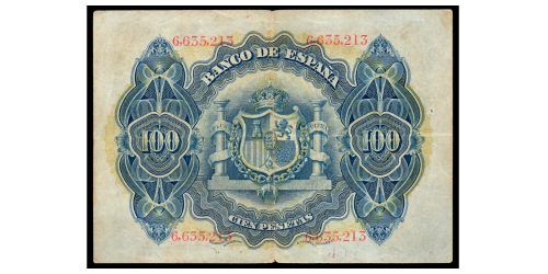 Alternative view of ALFONSO XIII  100 PESETAS 1906