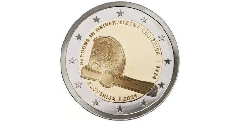 2 EUROS ESLOVENIA 2024 BIBLIOTECA NACIONAL