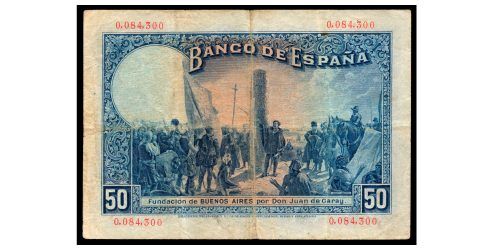 Alternative view of ALFONSO XIII 50 PESETAS 1927 (SIN SELLO)