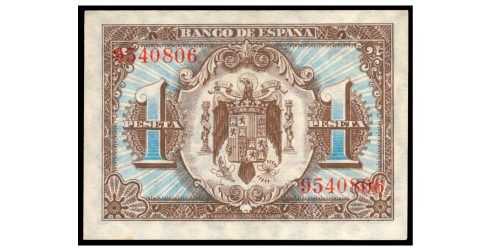 Alternative view of ESTADO ESPAÑOL 1 PESETA 1940 HERNAN CORTES