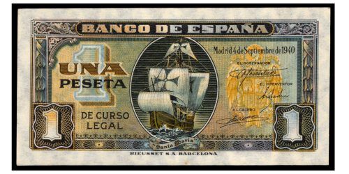 ESTADO ESPAÑOL 1 PESETA 1940 LA SANTA MARIA