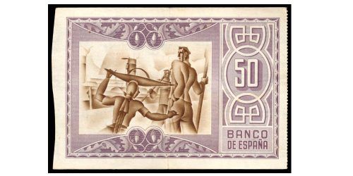 Alternative view of II REPUBLICA 50 PESETAS BILBAO 1937 (BANCO DE VIZCAYA)
