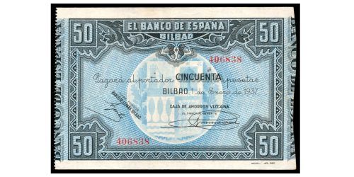 II REPUBLICA 50 PESETAS BILBAO 1937 (CAJA DE AHORROS VIZCAINA)