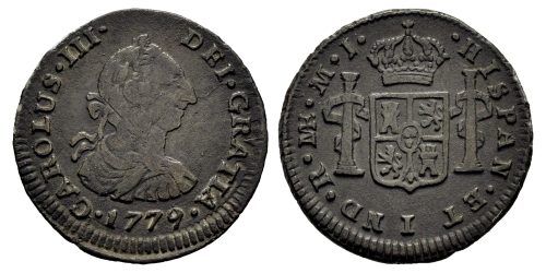 CARLOS III  1/2 REAL 1779 LIMA JM
