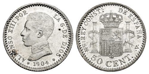 ALFONSO XIII  50 CENTIMOS 1904*0-4