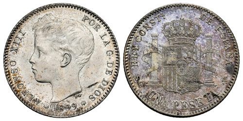 ALFONSO XIII  1 PESETA 1899