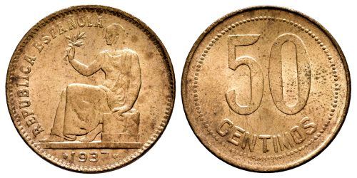 II REPUBLICA 50 CENTIMOS 1937*3-4