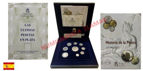 ESPAÑA ESTUCHE ULTIMAS PESETAS 2001 EN PLATA
