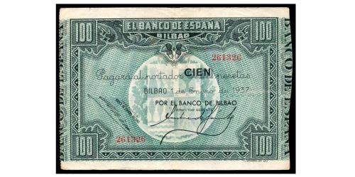 II REPUBLICA 100 PESETAS BILBAO 1937 (BANCO DE BILBAO)