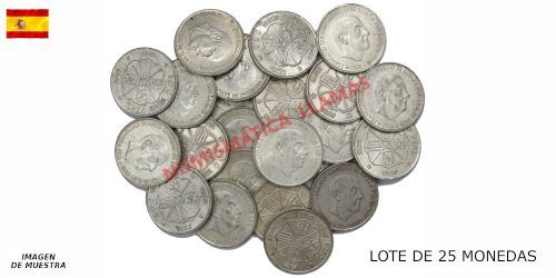 LOTE INVERSION: 25 MONEDAS DE 100 PESETAS DE FRANCO 1966