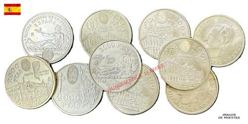 LOTE INVERSION: 10 MONEDAS ESPAÑA DE 2000 PESETAS PLATA