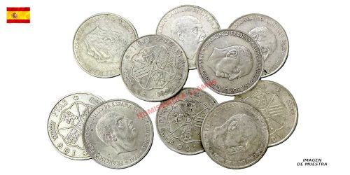 LOTE INVERSION: 10 MONEDAS DE 100 PESETAS FRANCO 1966