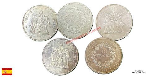 LOTE INVERSION: 5 MONEDAS DE 50 FRANCOS FRANCIA