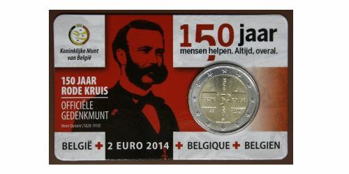 2 EUROS BELGICA 2014 150 ANIVERSARIO DE LA CRUZ ROJA