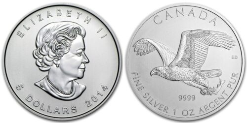 CANADA 5 DOLARES 2014 AGUILA DEL CANADA