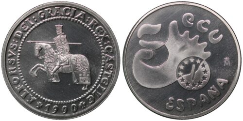 ESPAÑA 5 ECUS 1990 ALFONSO X EL SABIO