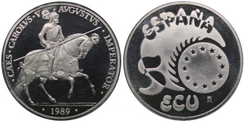 ESPAÑA 5 ECUS 1989 CARLOS I