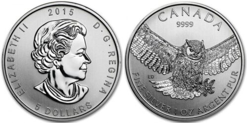 CANADA 5 DOLARES 2015 BUHO CORNUDO