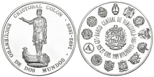 VENEZUELA 1100 BOLIVARES 1991 SERIE IBEROAMERICANA
