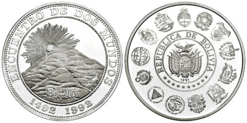 BOLIVIA 10 BOLIVIANOS 1991 SERIE IBEROAMERICANA