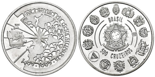 BRASIL 500 CRUZEIROS 1991 SERIE IBEROAMERICANA