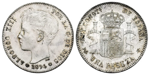 ALFONSO XIII  1 PESETA 1896