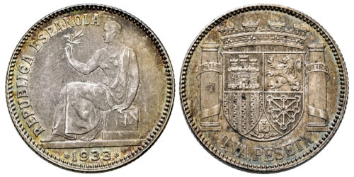 II REPUBLICA 1 PESETA 1933*3-4