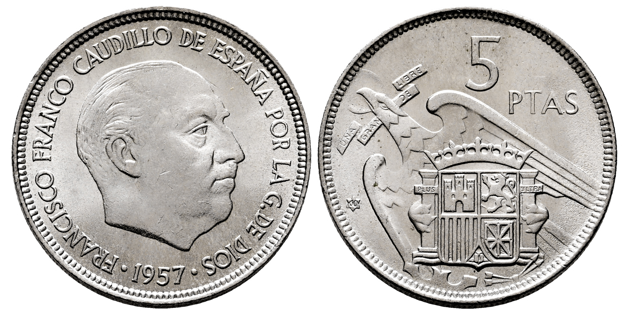 ESTADO ESPAÑOL 5 PESETAS 1957*61