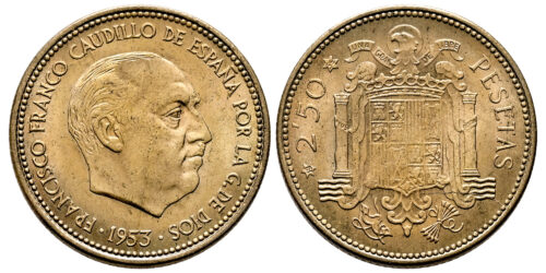 ESTADO ESPAÑOL 2,50 PESETAS 1953*56