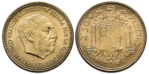ESTADO ESPAÑOL 2,50 PESETAS 1953*56
