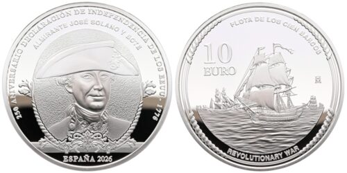 ESPAÑA 10 EUROS 2026  INDEPEND. E.E.U.U. ALMIRANTE JOSE SOLANO Y BOTE