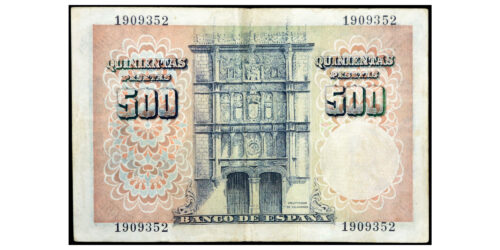 Alternative view of ESTADO ESPAÑOL 500 PESETAS 1946 FRANCISCO DE VITORIA