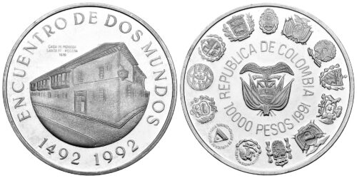 COLOMBIA 10000 PESOS 1991 SERIE IBEROAMERICANA