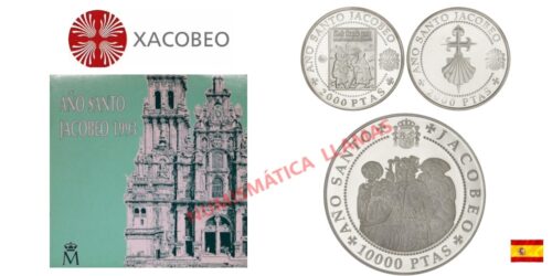 ESPAÑA AÑO SANTO JACOBEO 1993 SERIE COMPLETA EN PLATA