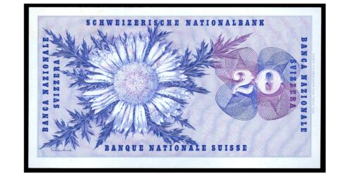 Alternative view of BILLETE; SUIZA 20 FRANCOS 1974