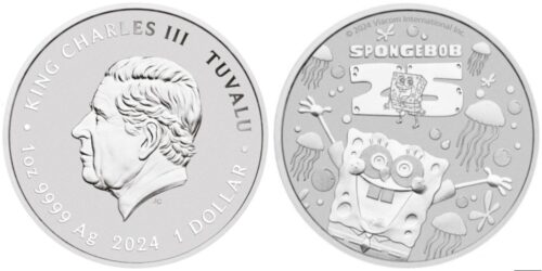 TUVALU 1 DOLAR 2024  BOB ESPONJA