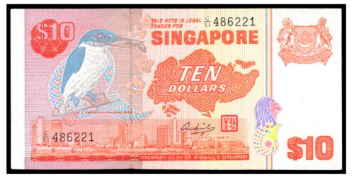 BILLETE; SINGAPUR 10 DOLARES (1979-80)