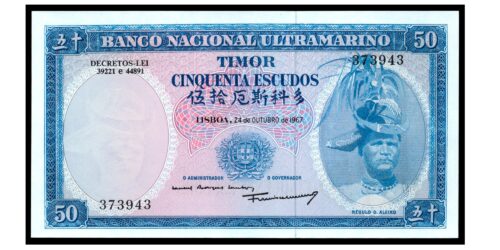 BILLETE; TIMOR 50 ESCUDOS 1967