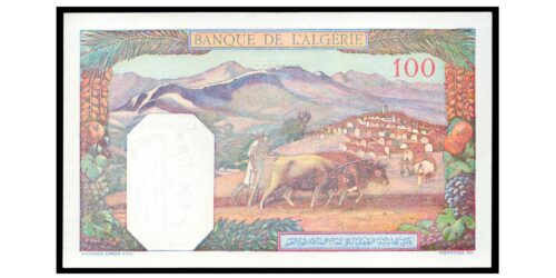 Alternative view of BILLETE; ARGELIA 100 FRANCOS 1945