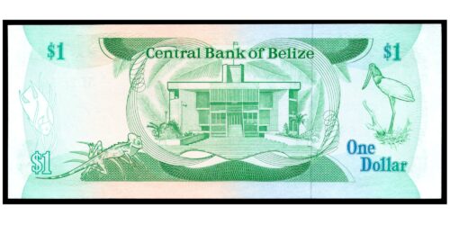 Alternative view of BILLETE; BELICE 1 DOLAR 1987