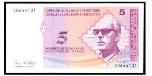 BILLETE; BOSNIA-HERZEGOVINA 5 MARAKA (1998)