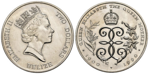 BELIZE 2 DOLARES 1990