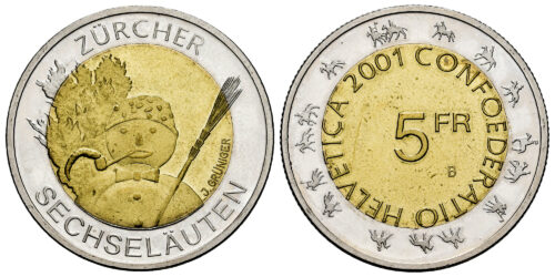 SUIZA 5 FRANCOS 2001