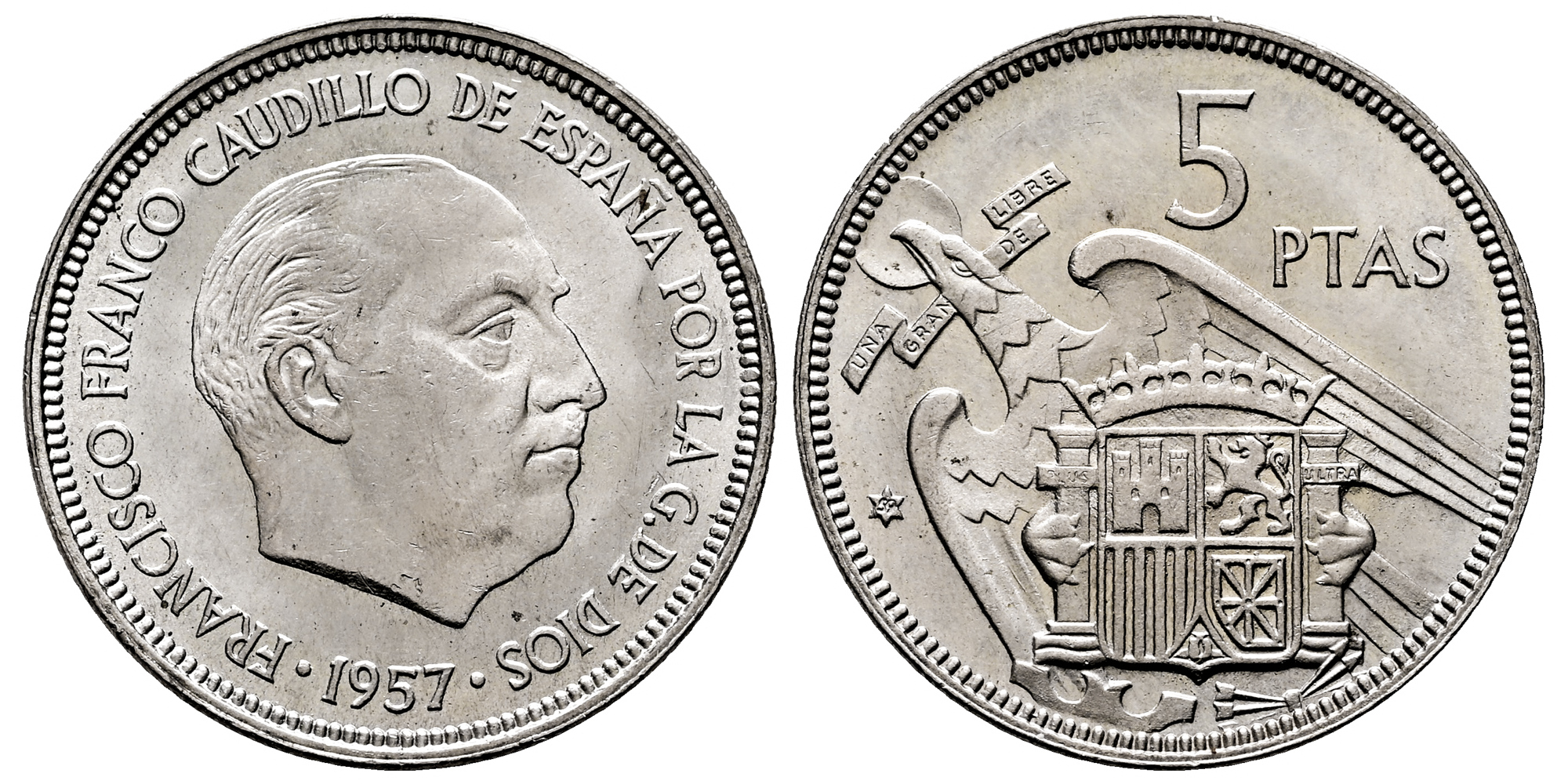 ESTADO ESPAÑOL 5 PESETAS 1957*59